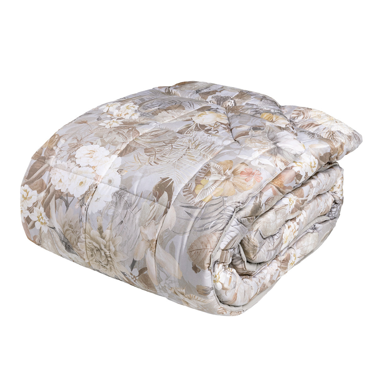 Trapunta in Raso di Puro Cotone Fantasia Floreale - Protea