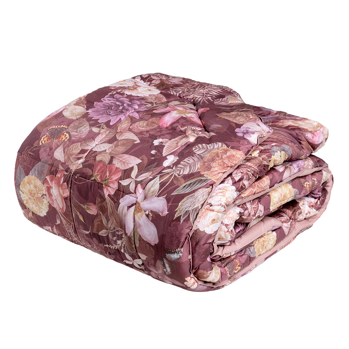 Trapunta in Raso di Puro Cotone Fantasia Floreale - Protea