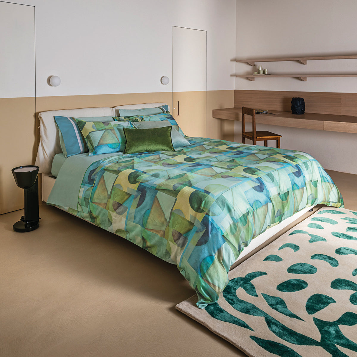 Parure Copripiumino in Percalle di Cotone Fantasia Astratta - Paracas