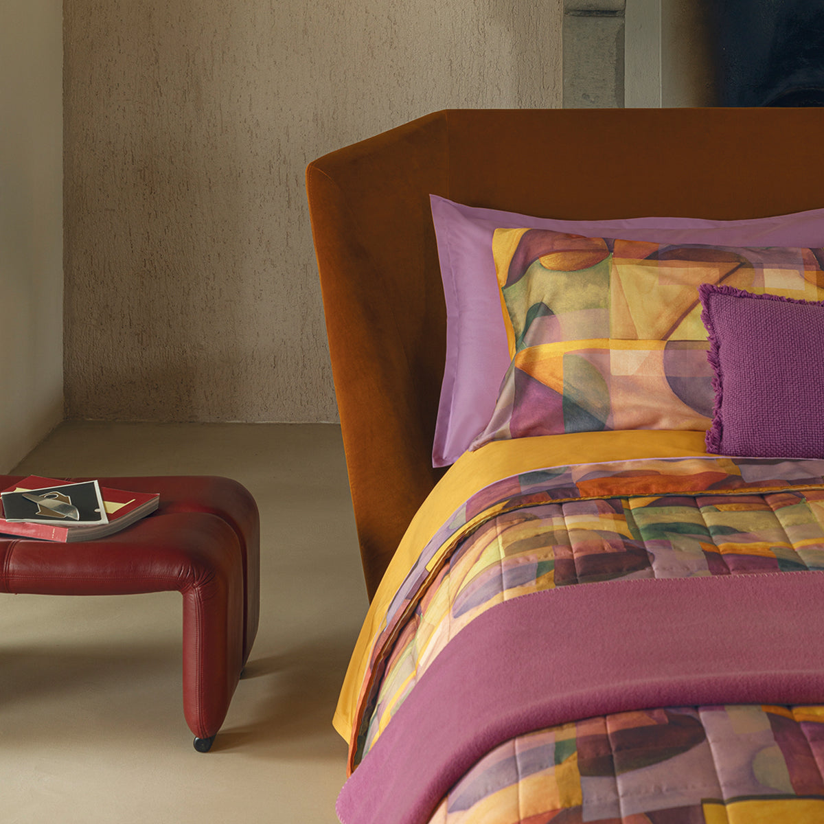 Completo Lenzuola in Percalle di Cotone Fantasia Astratta - Paracas