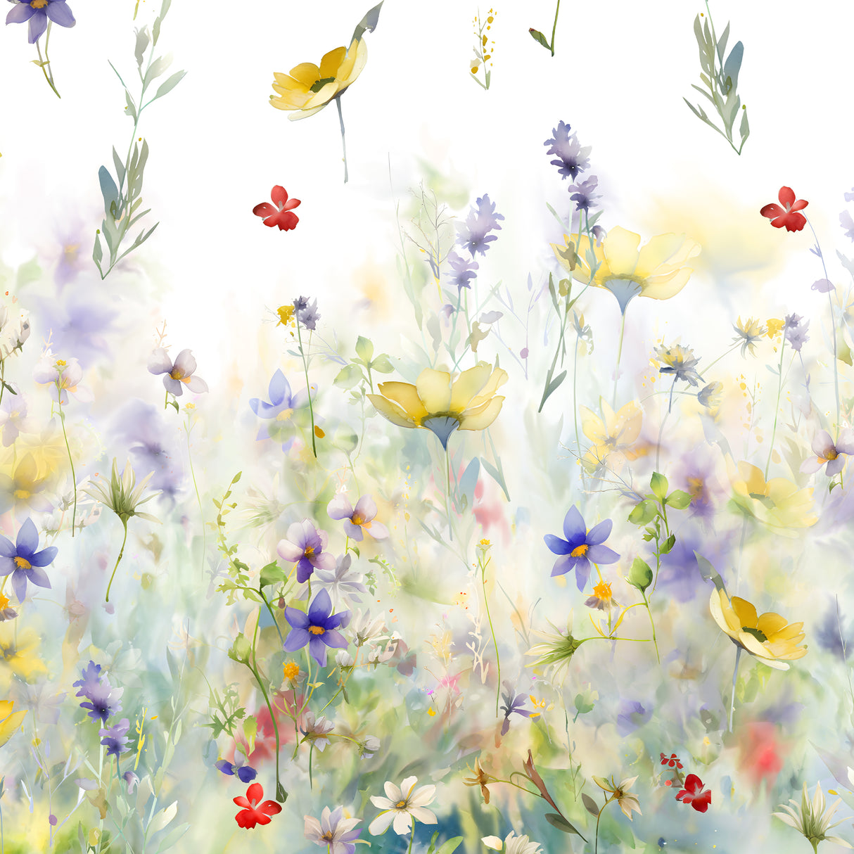 Completo Lenzuola Copriletto in Percalle di Cotone con Stampa Floreale - Wildflower