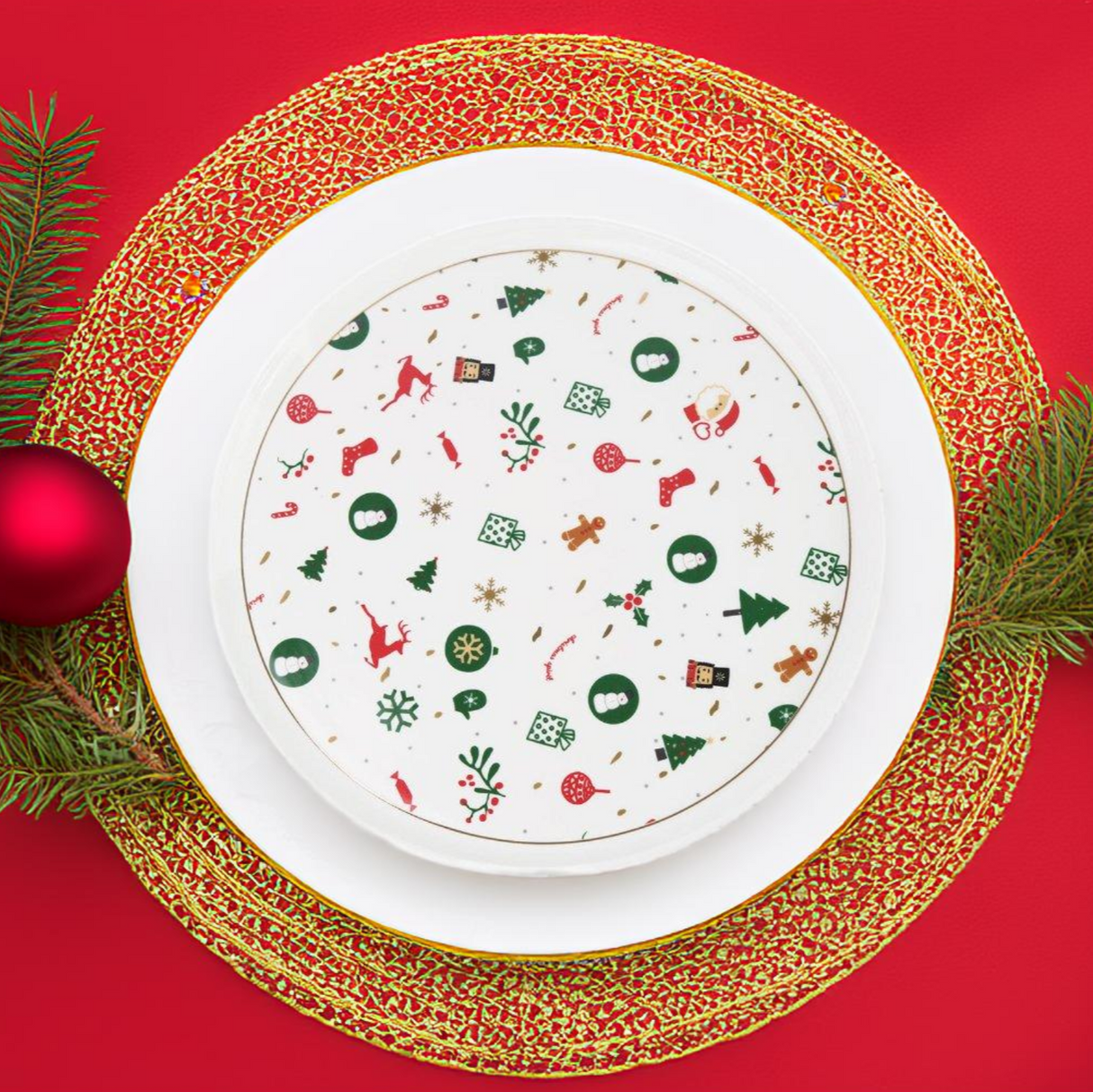 Piatto Panettone di Porcellana - Fantasia Del Natale