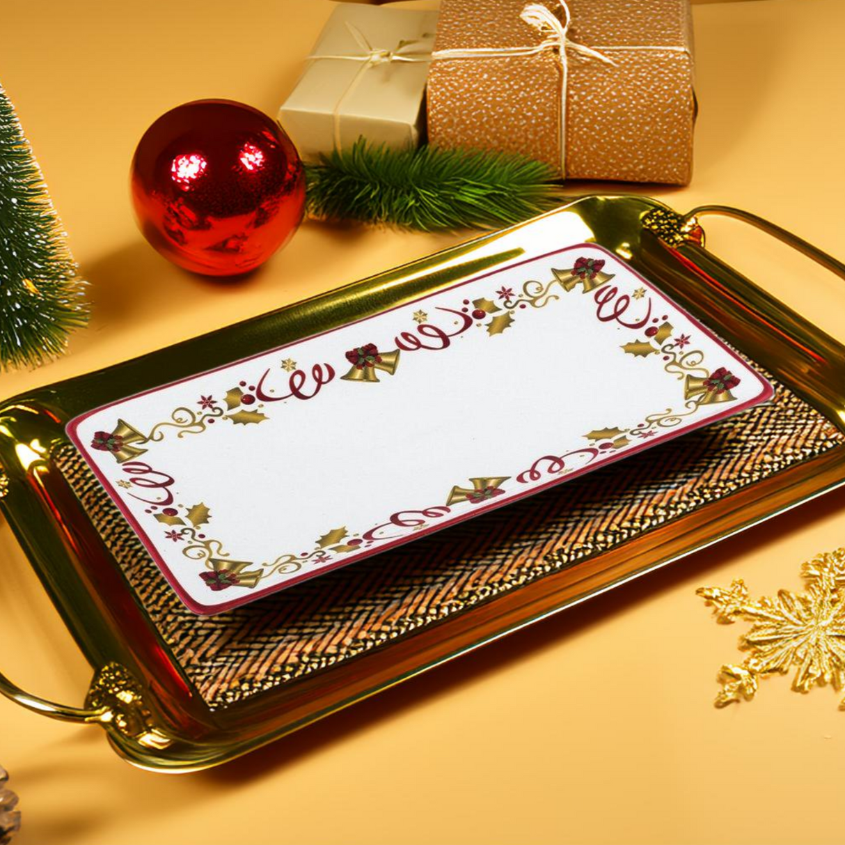 Piatto da Portata Rettangolare in Porcellana - Golden Bell