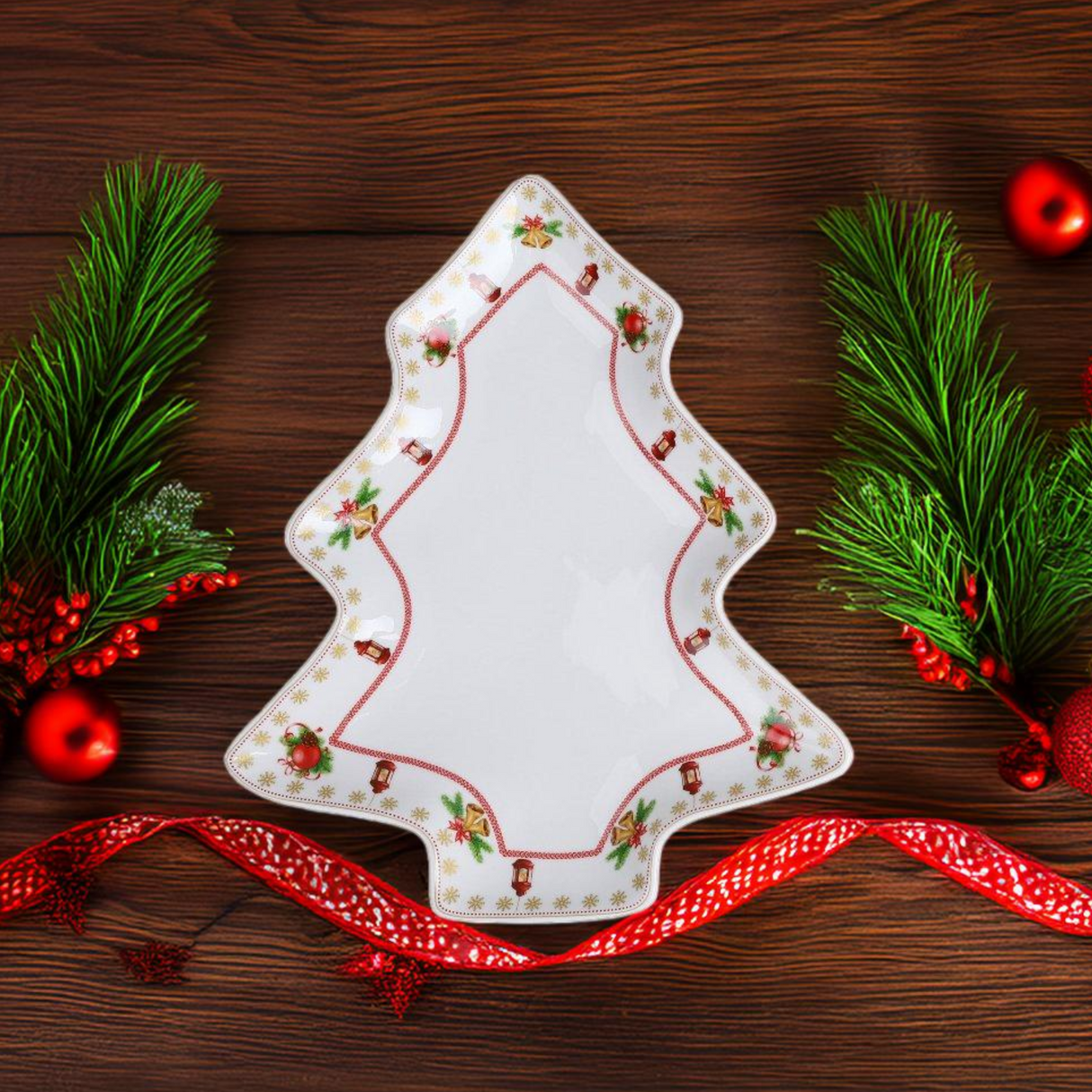 Piatto da Portata a Forma di Albero in Porcellana - Chalet