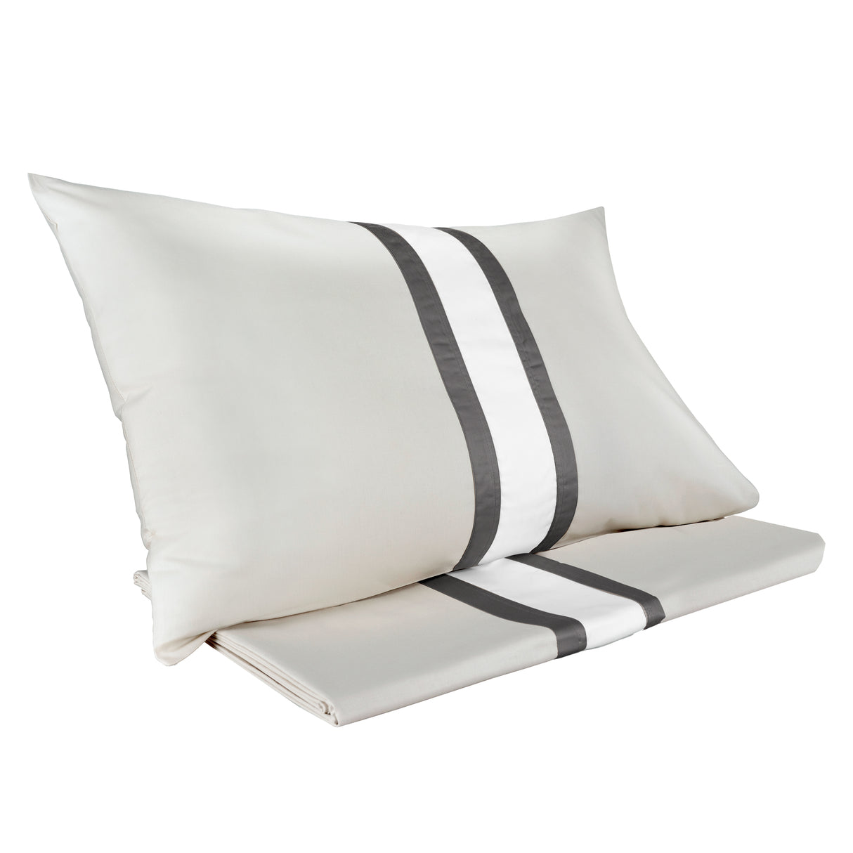 Parure Copripiumino in Percalle di Cotone Balza a Contrasto - Pitagora