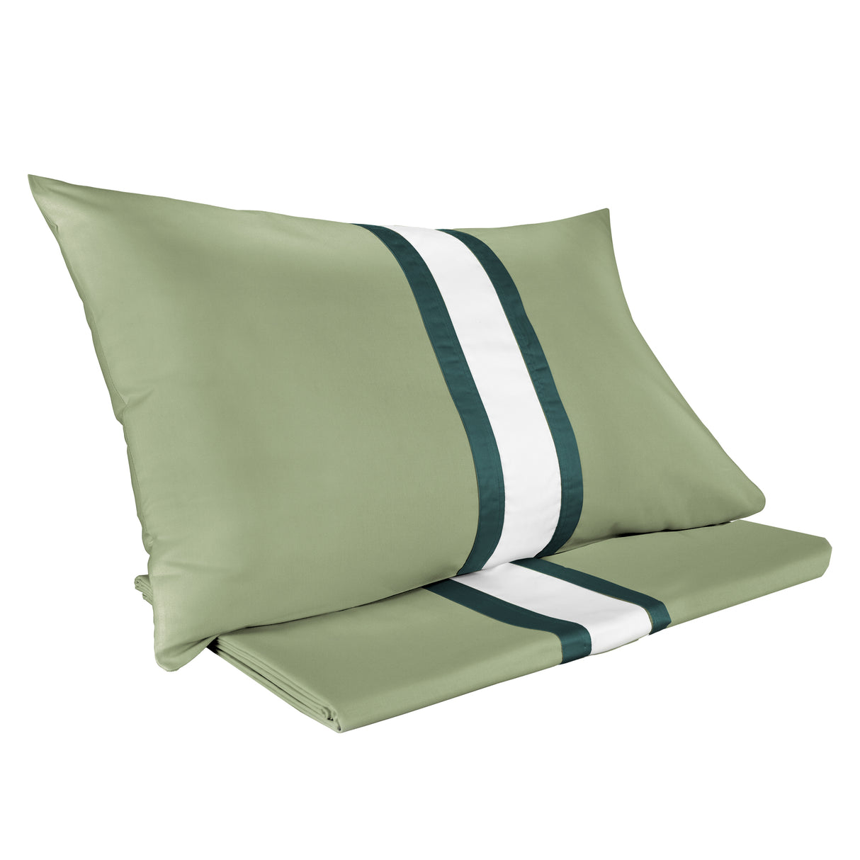 Parure Copripiumino in Percalle di Cotone Balza a Contrasto - Pitagora