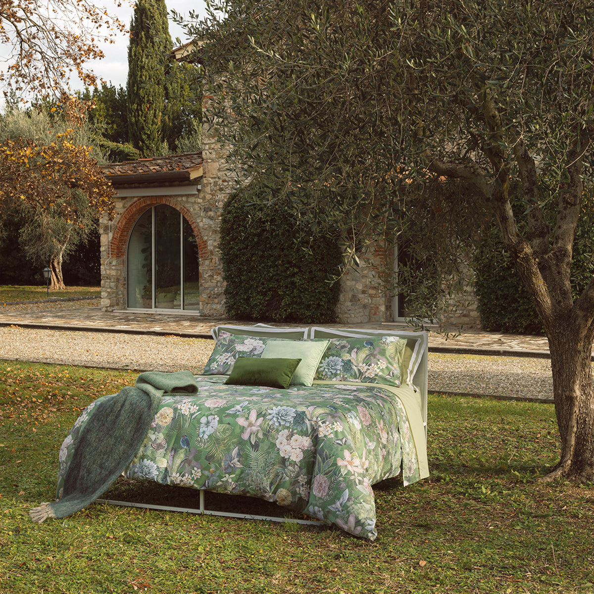 Parure Copripiumino in Raso Di Cotone Fantasia Floreale - Protea