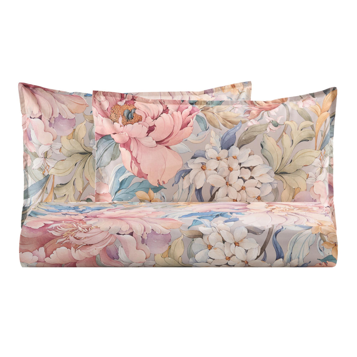 Parure Copripiumino in Percalle di Cotone Fantasia Floreale - Rosalia