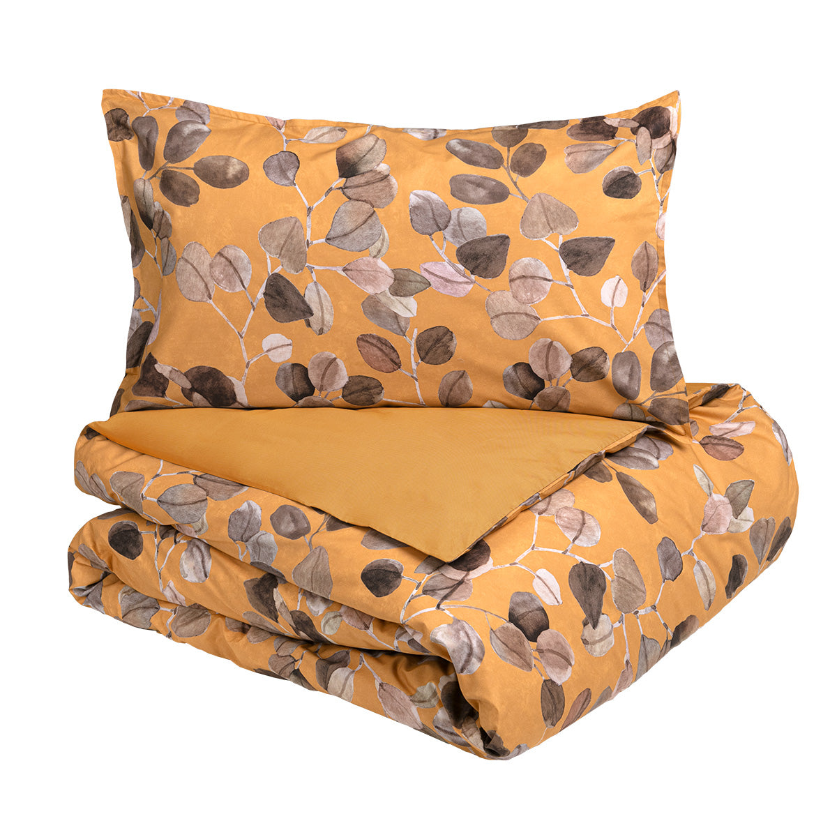 Parure Copripiumino in Percalle di Cotone Fantasia Foglie di Eucalipto - Sabi Sabi