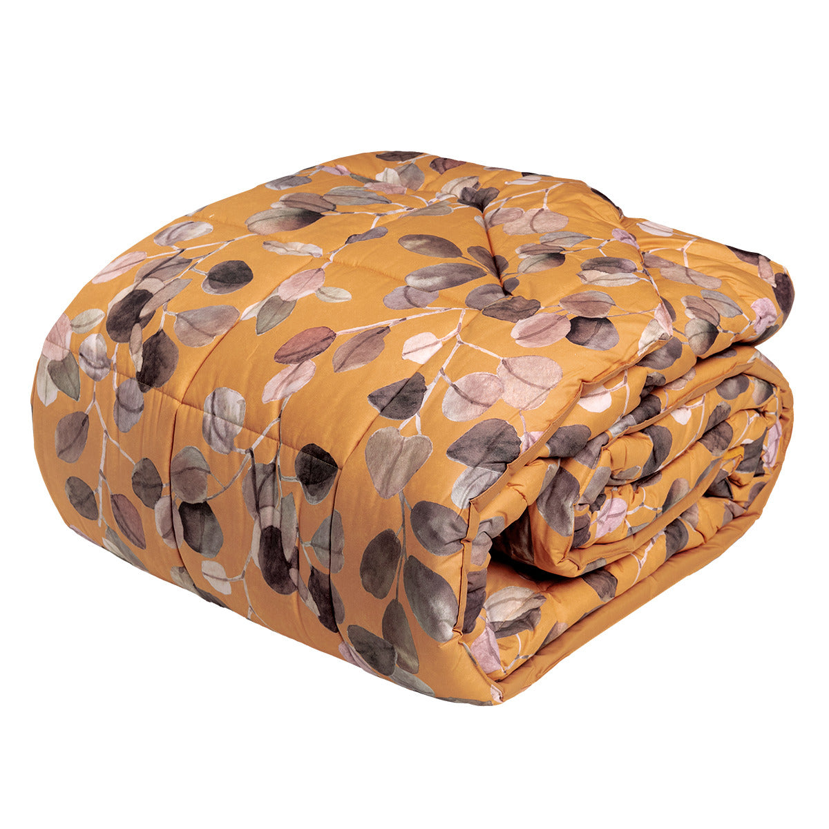 Trapunta in Percalle di Puro Cotone Fantasia Foglie di Eucalipto - Sabi Sabi