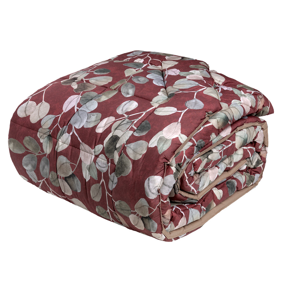 Trapunta in Percalle di Puro Cotone Fantasia Foglie di Eucalipto - Sabi Sabi