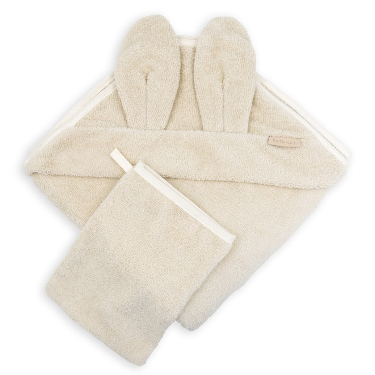 Set Accappatoio a Triangolo da Neonato in Spugna di Bambù Organico con Guanto - Ari