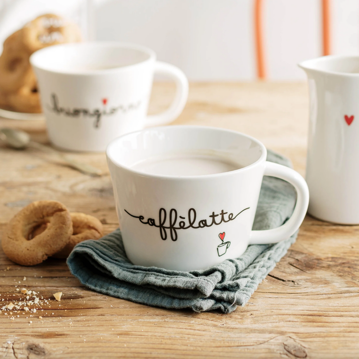 Set 2 Tazze Colazione in Grès - Caffèlatte