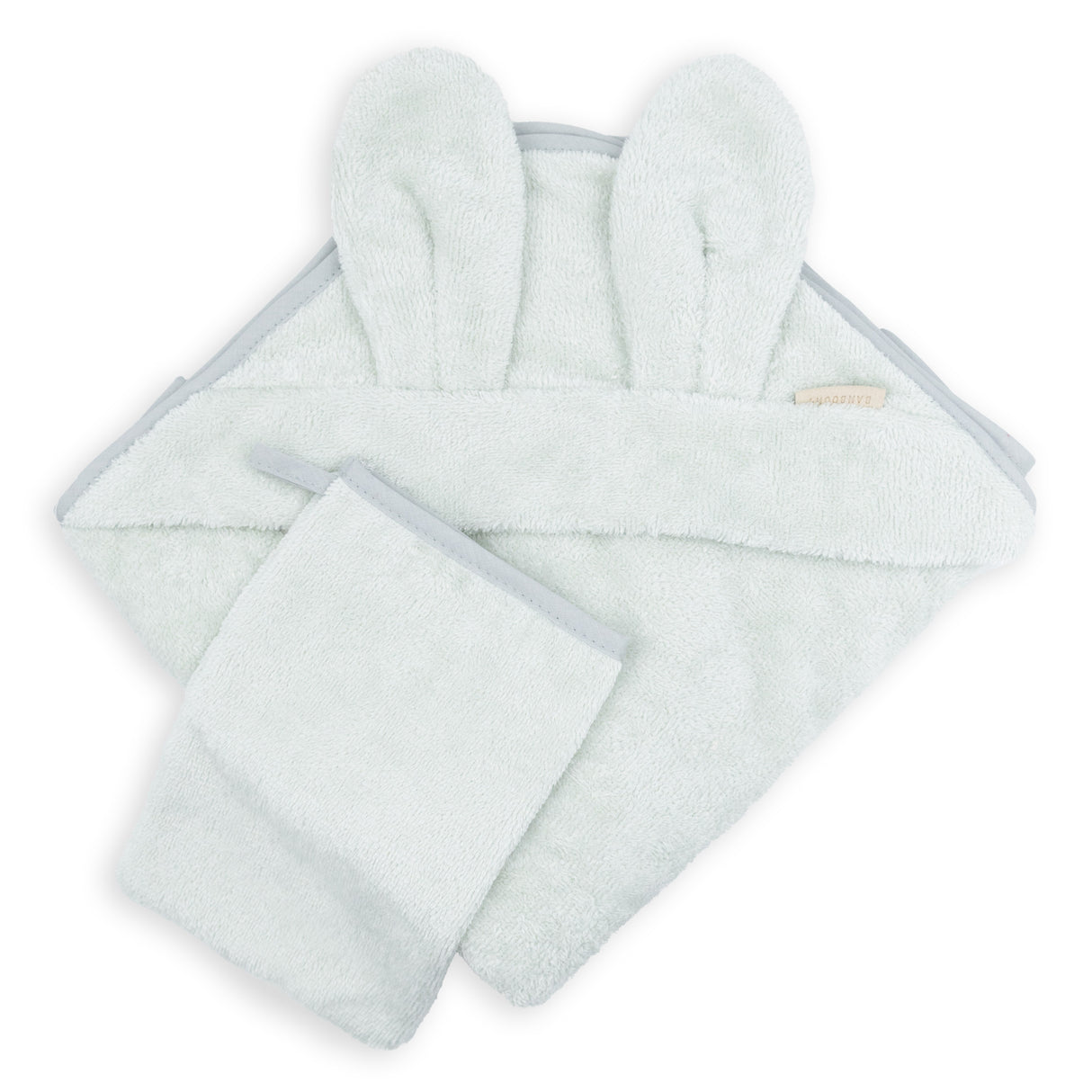 Set Accappatoio a Triangolo da Neonato in Spugna di Bambù Organico con Guanto - Ari