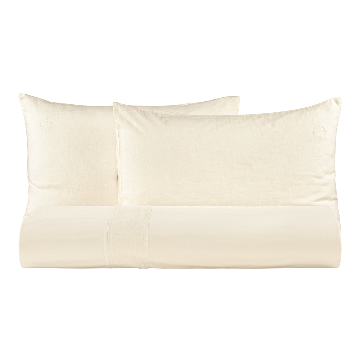 Parure Copripiumino in Lino e Cotone con Ricamo - Face