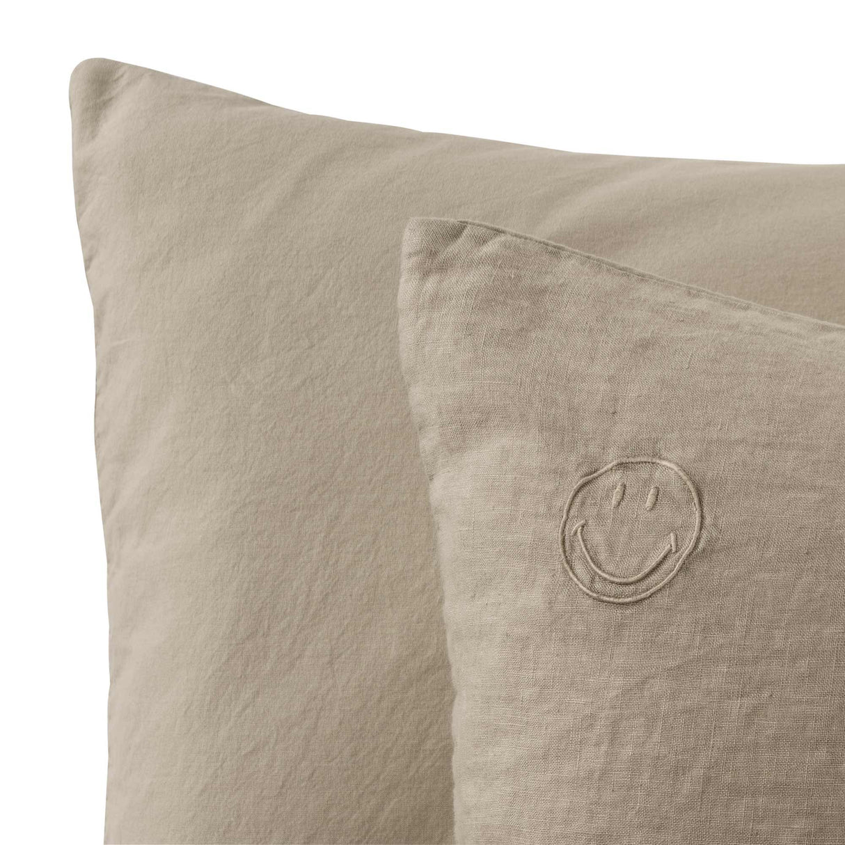 Parure Copripiumino in Lino e Cotone con Ricamo - Face