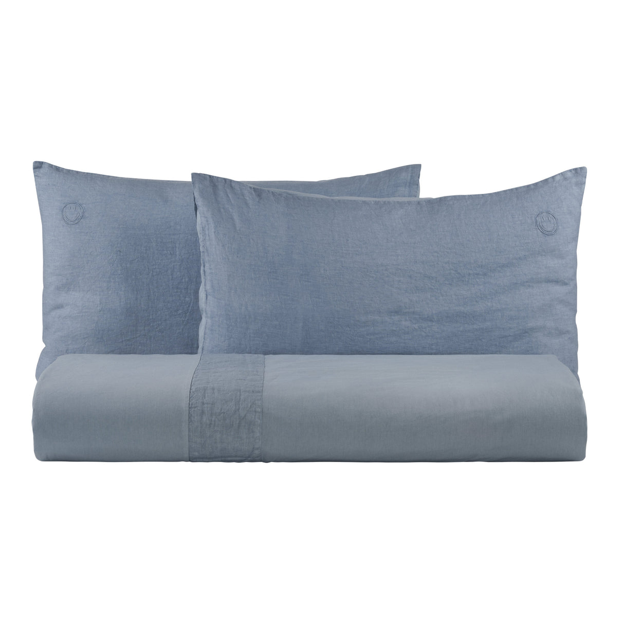 Parure Copripiumino in Lino e Cotone con Ricamo - Face