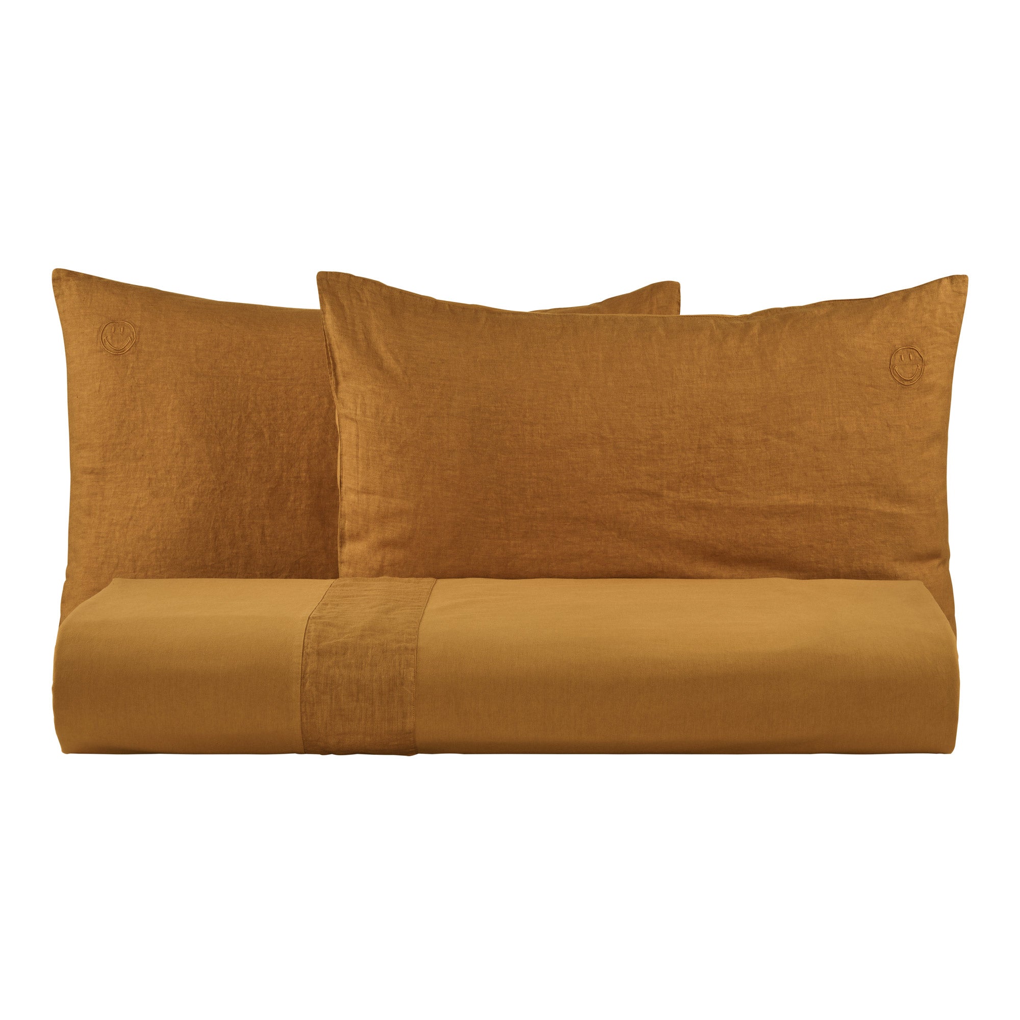 Parure Copripiumino in Lino e Cotone con Ricamo - Face