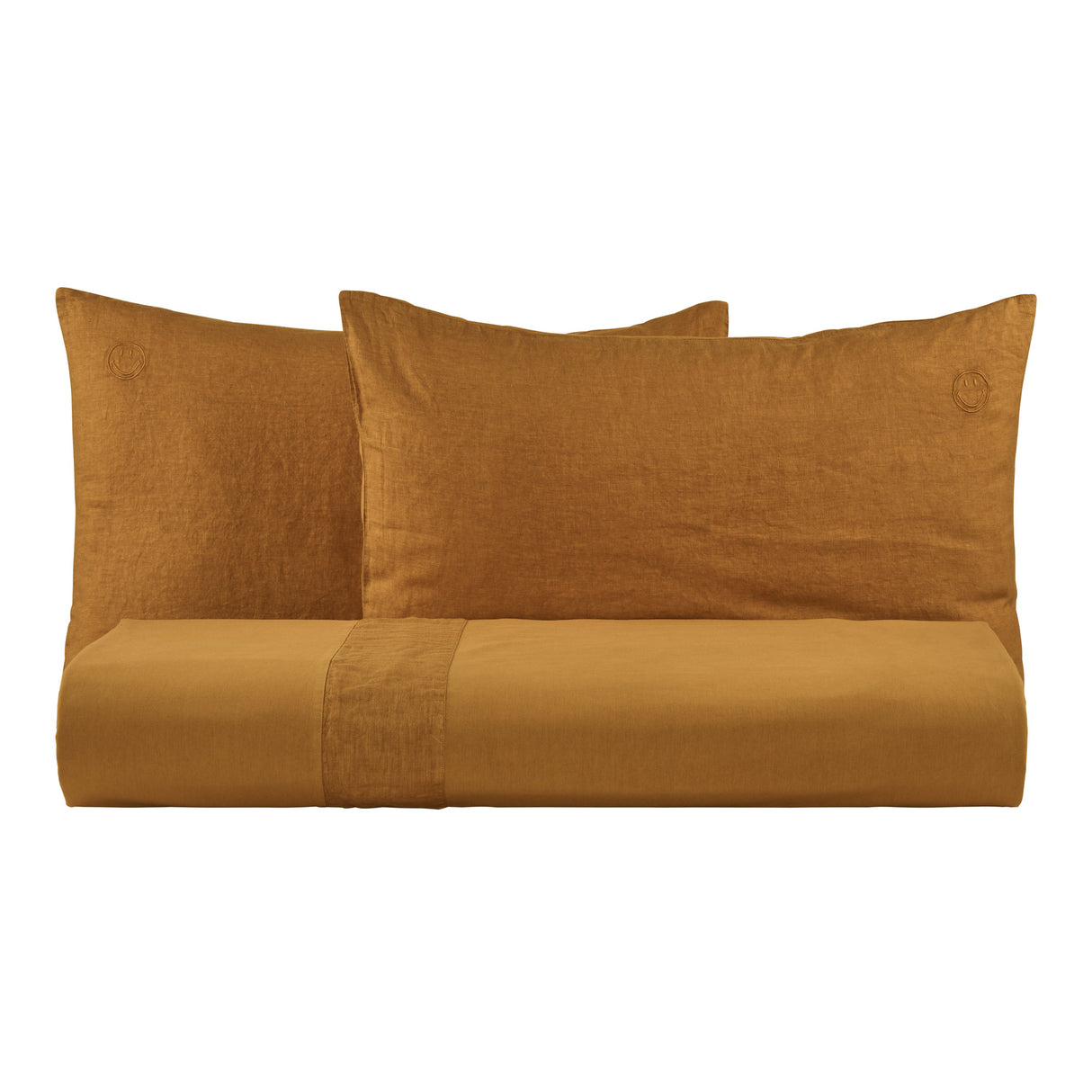 Parure Copripiumino in Lino e Cotone con Ricamo - Face