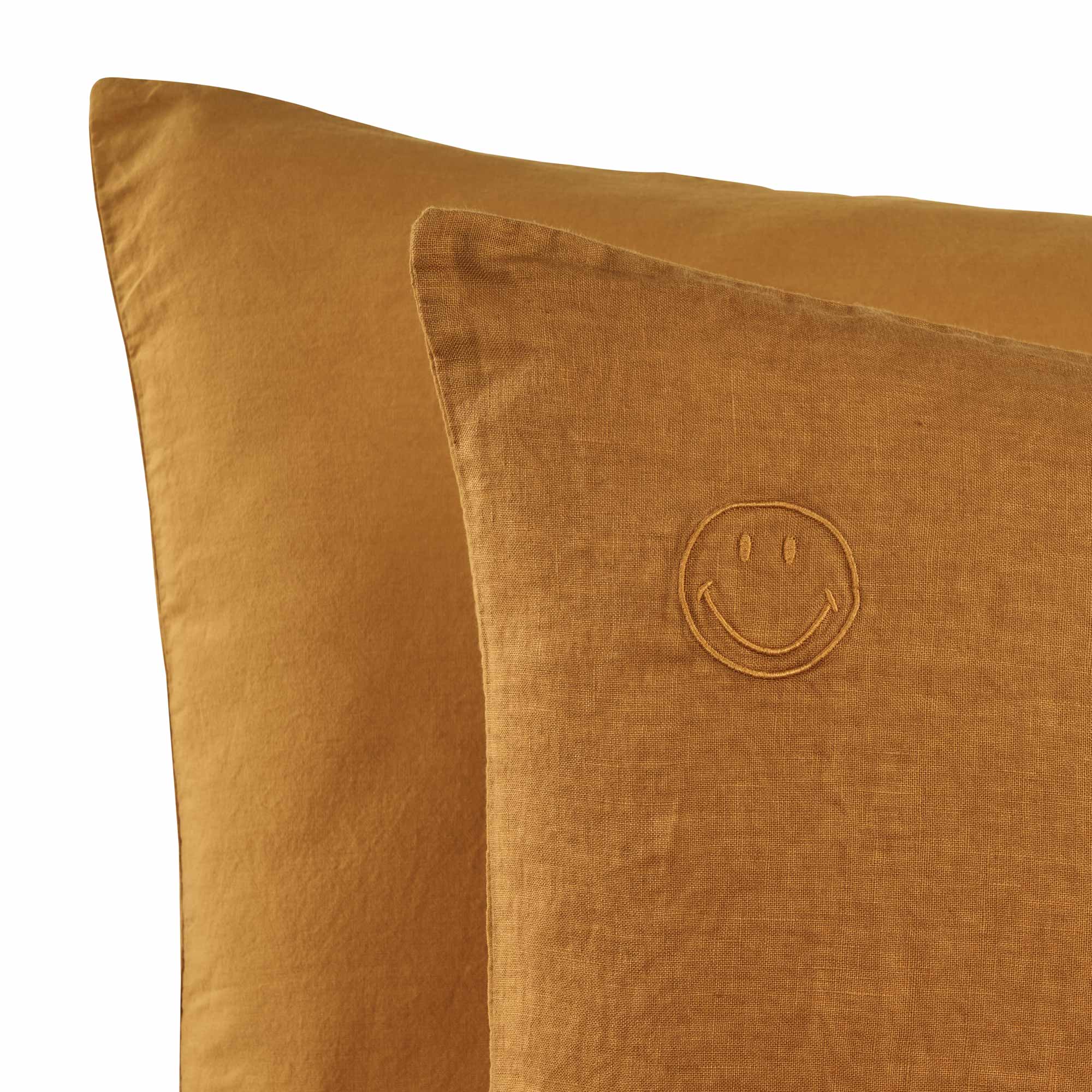 Parure Copripiumino in Lino e Cotone con Ricamo - Face