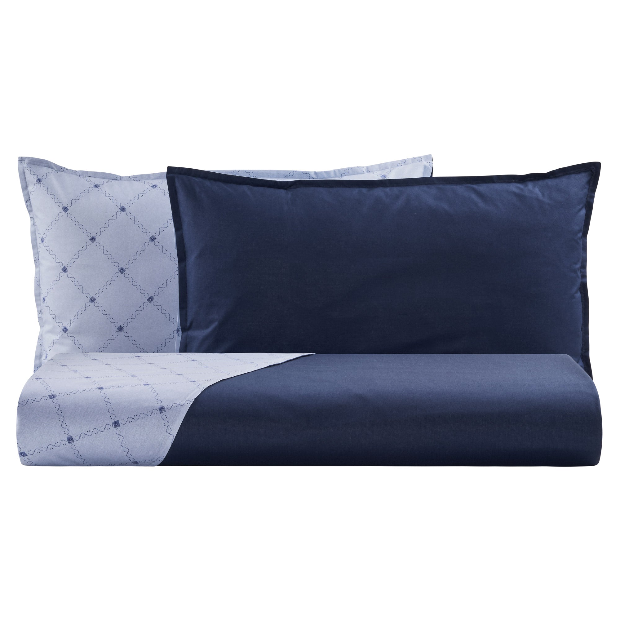 Parure Copripiumino in Percalle di Cotone con Ricamo - Pattern