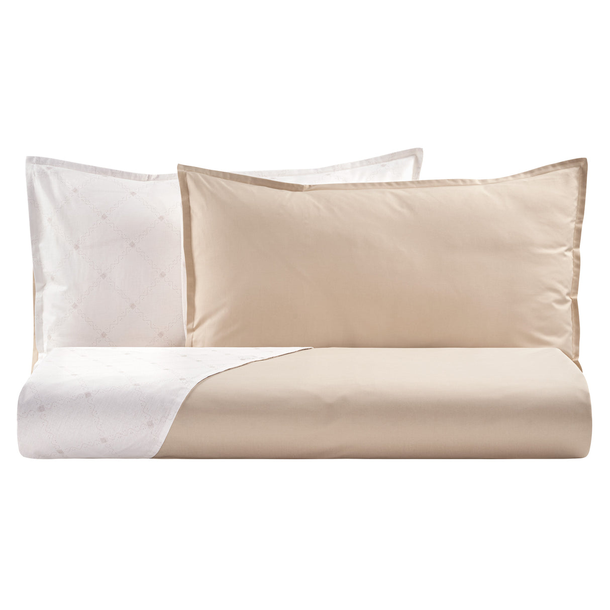 Parure Copripiumino in Percalle di Cotone con Ricamo - Pattern