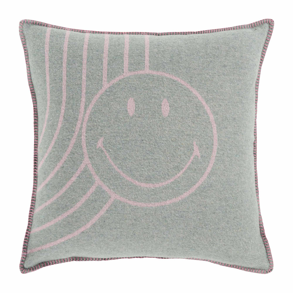 Copricuscino in Lana con Lavorazione Jacquard - Face