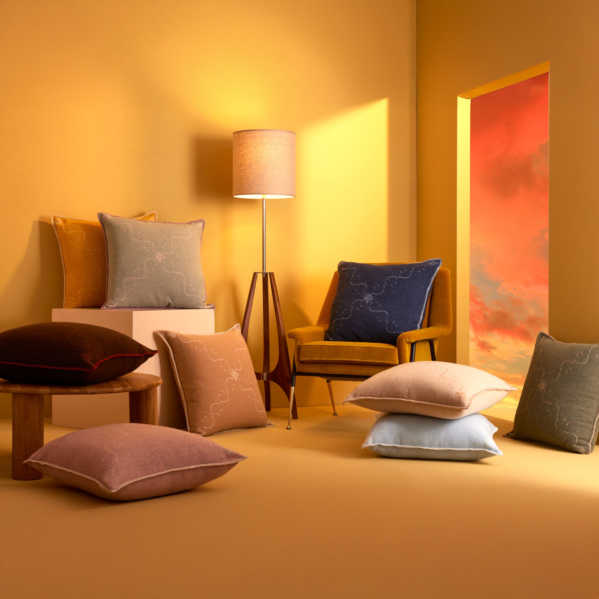 Copricuscino in Lana con Lavorazione Jacquard - Pattern