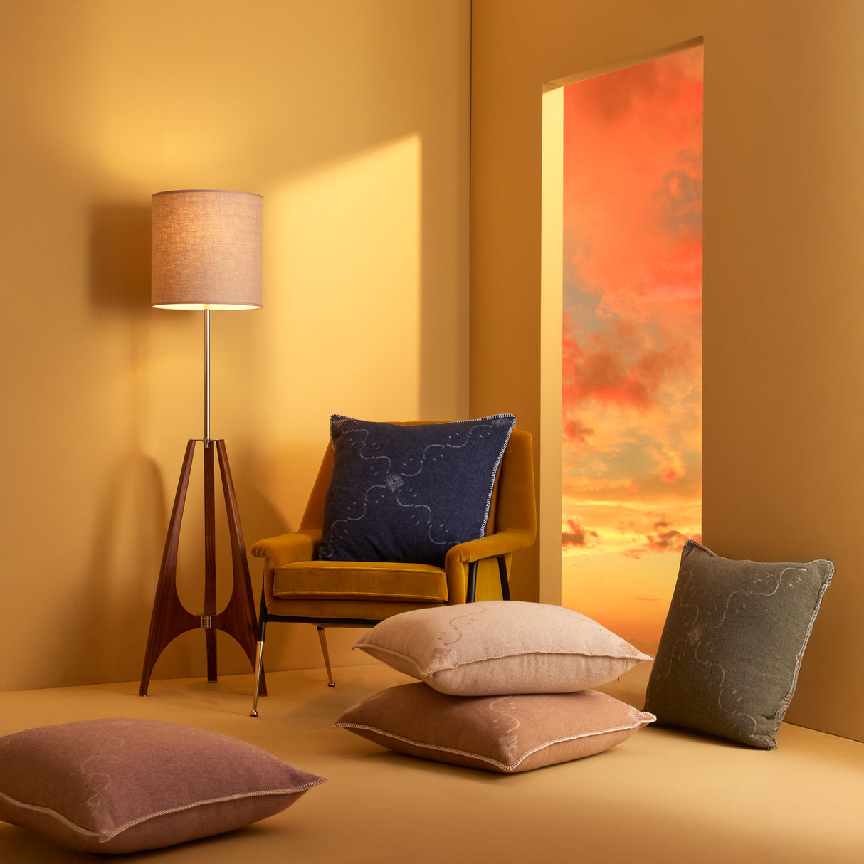 Copricuscino in Lana con Lavorazione Jacquard - Pattern