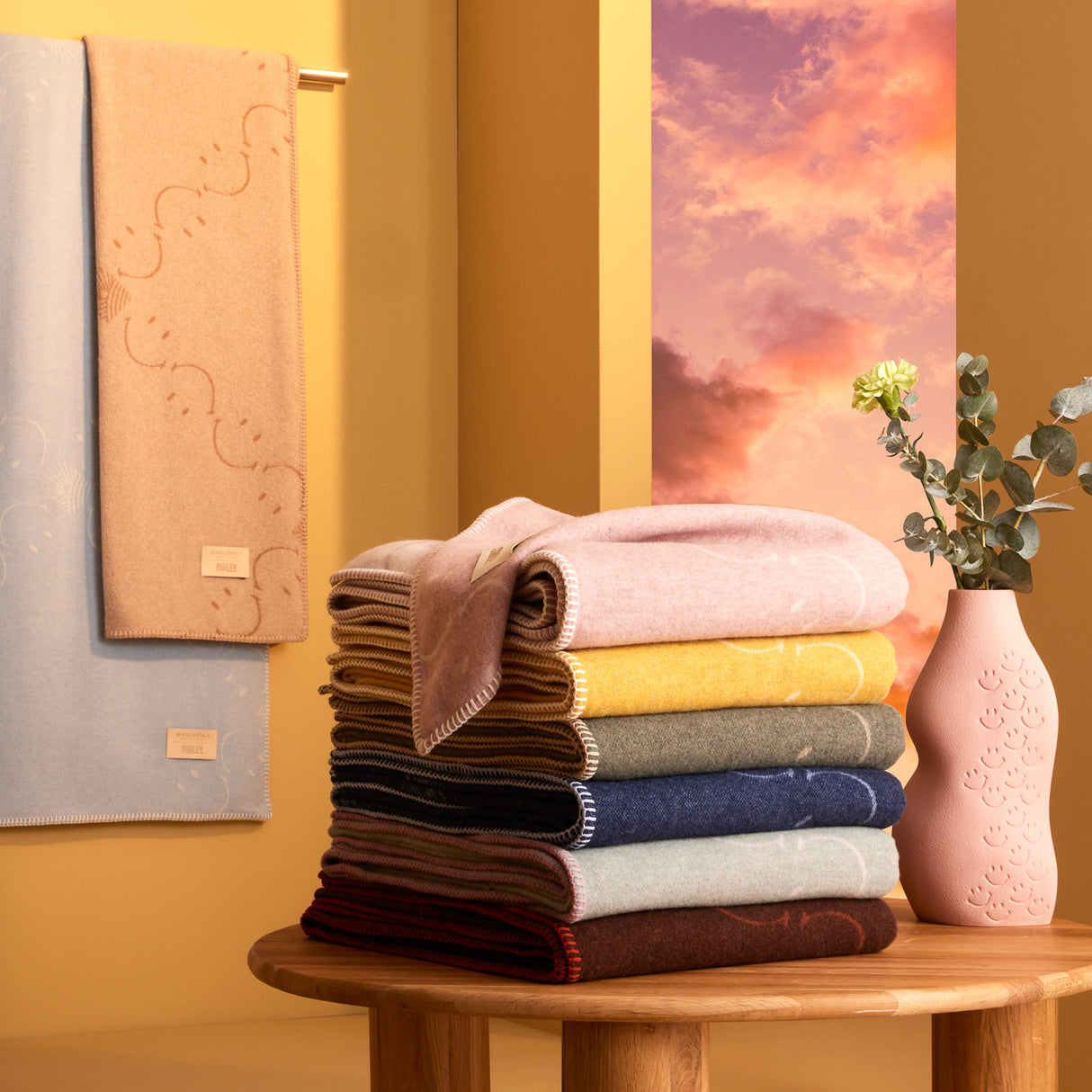 Plaid in Lana con Lavorazione Jacquard - Pattern