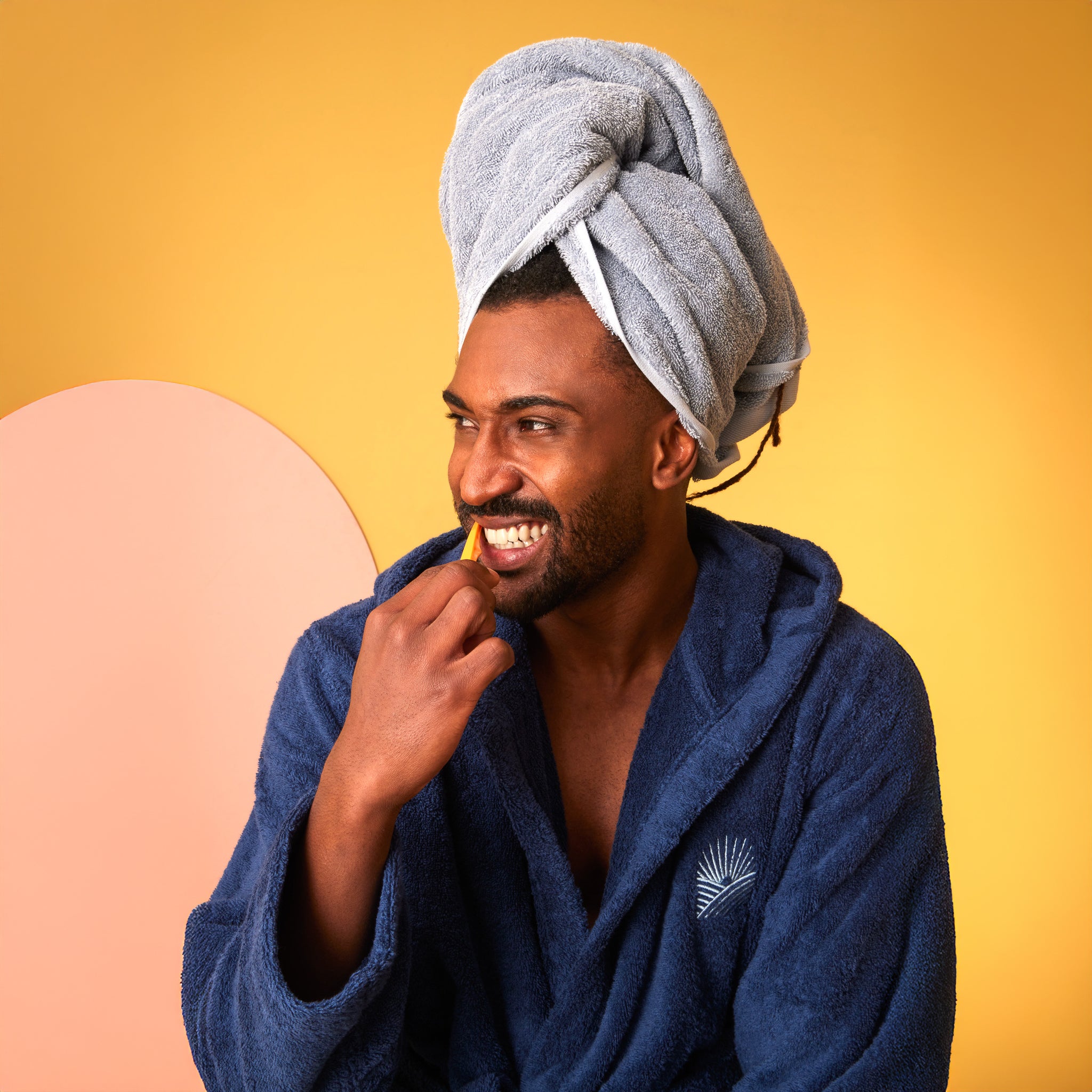 Accappatoio con Cappuccio in Spugna di Cotone - Be Positive