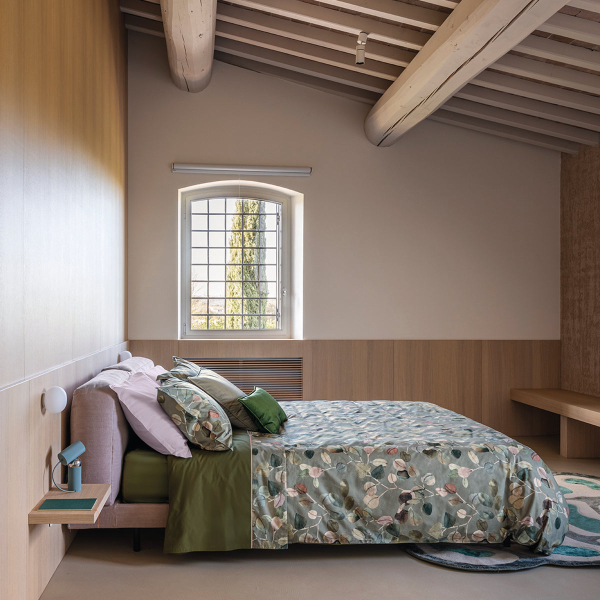 Completo Lenzuola in Percalle di Cotone Fantasia Foglie di Eucalipto - Sabi Sabi