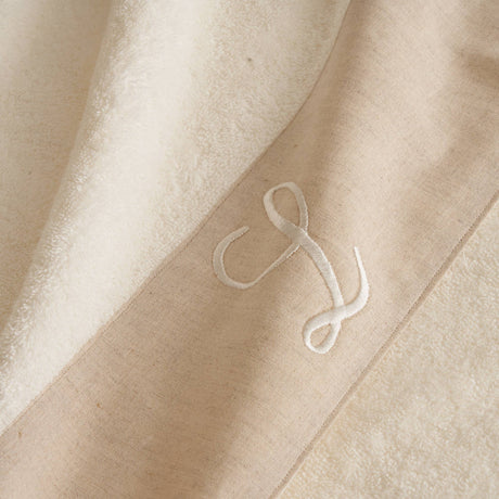 Telo Bagno in Spugna Con Cifre e Balza Lino - Santiago