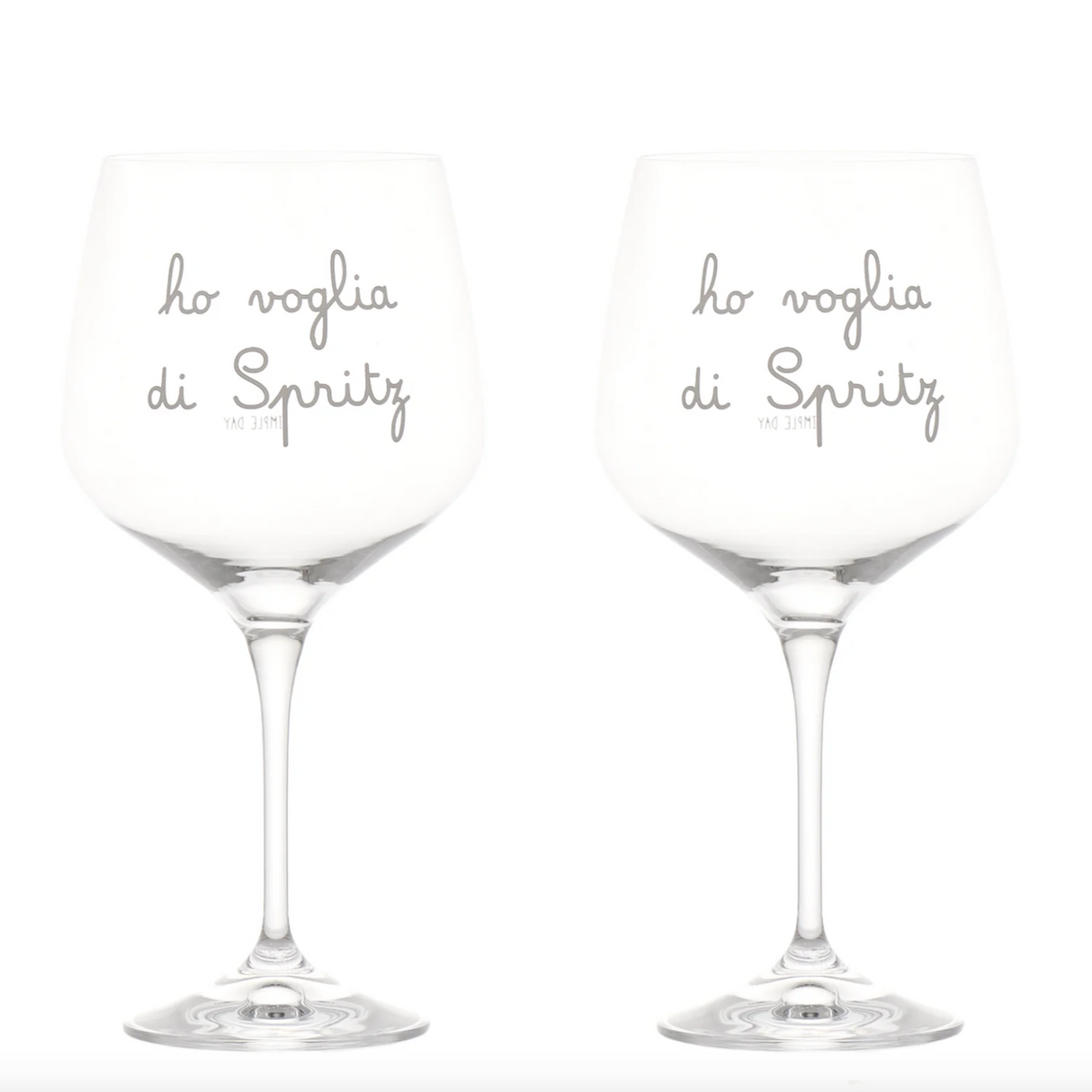 Set 2 Calici da Cocktail in Vetro Serigrafati - Ho voglia di Spritz