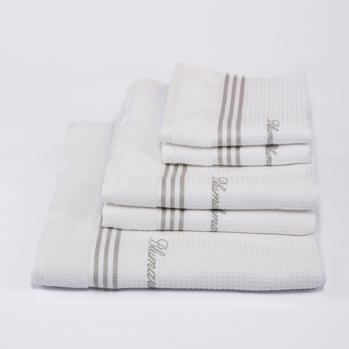 Set Asciugamani 5 pezzi in Spugna di Cotone con Balza Jacquard - Tennis Club