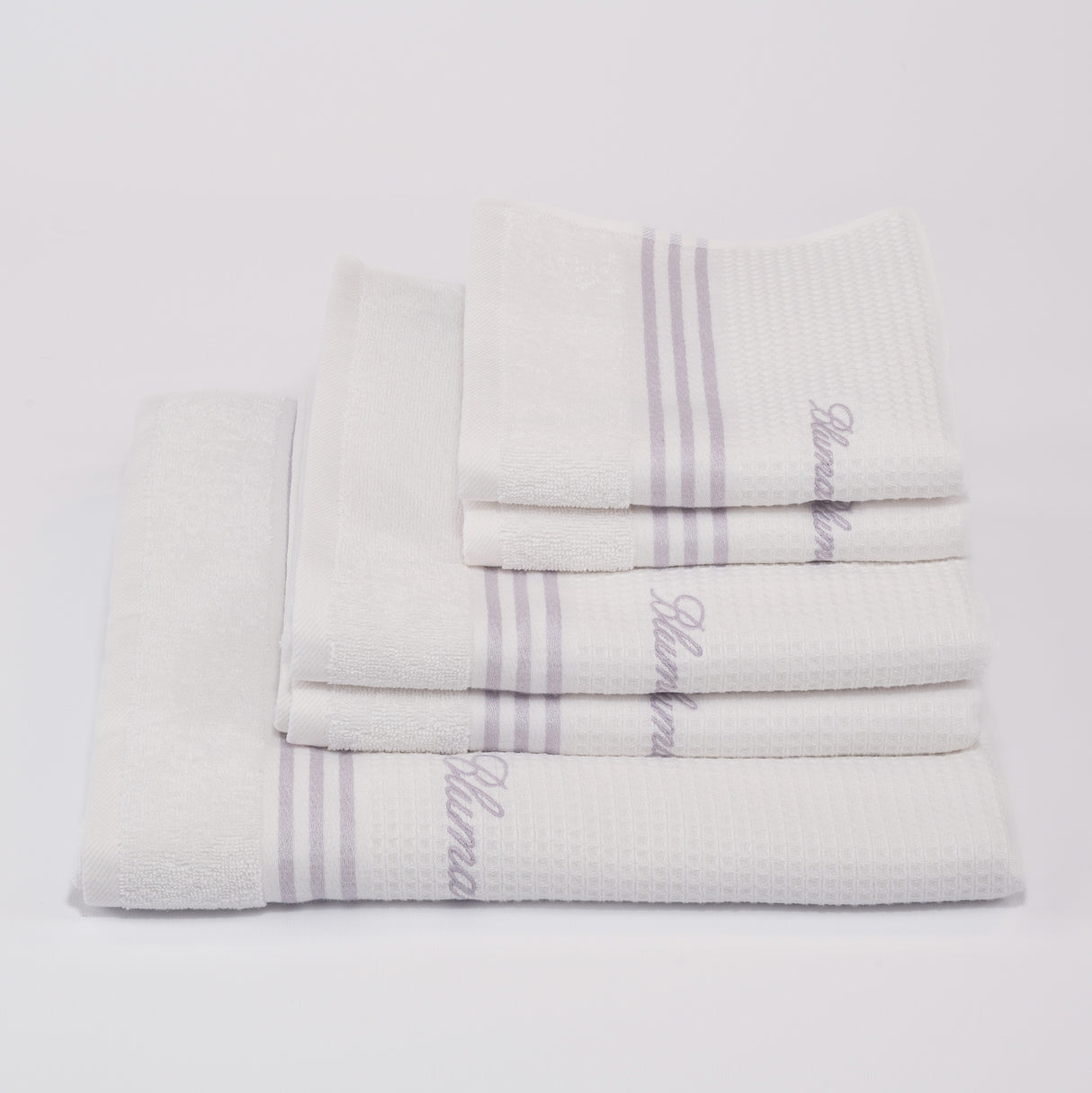 Set Asciugamani 5 pezzi in Spugna di Cotone con Balza Jacquard - Tennis Club