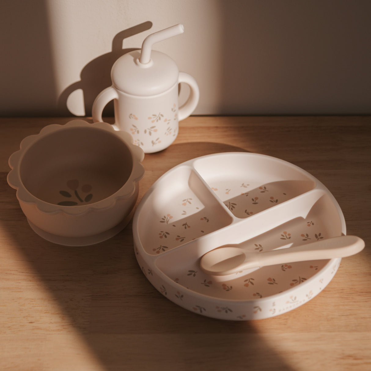 Set da Pranzo da Bambino in Silicone LFGB - Tulips