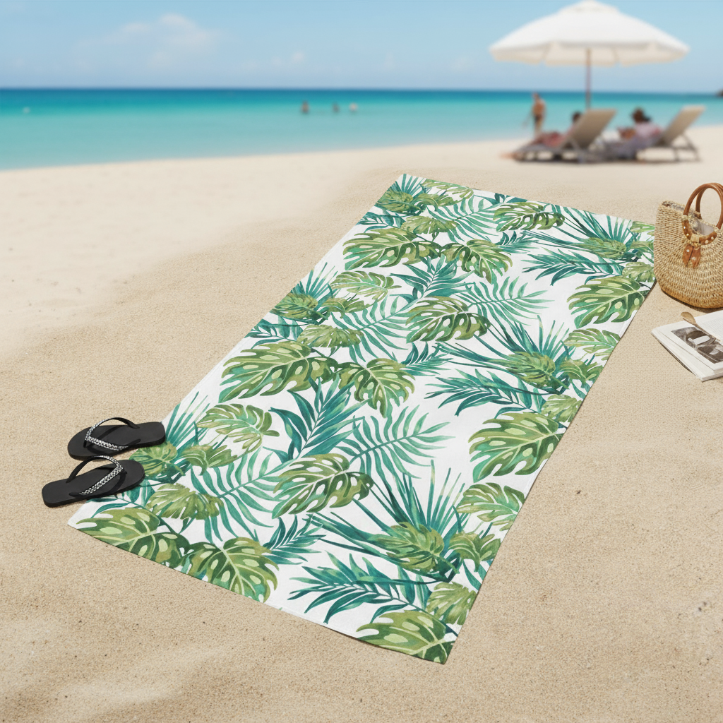 Telo Mare in Microfibra Doubleface - Leopard