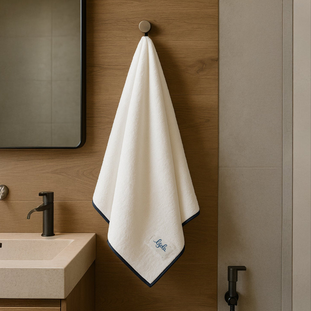 Telo da Bagno in Spugna di Cotone con finiture Overlock - Reunus