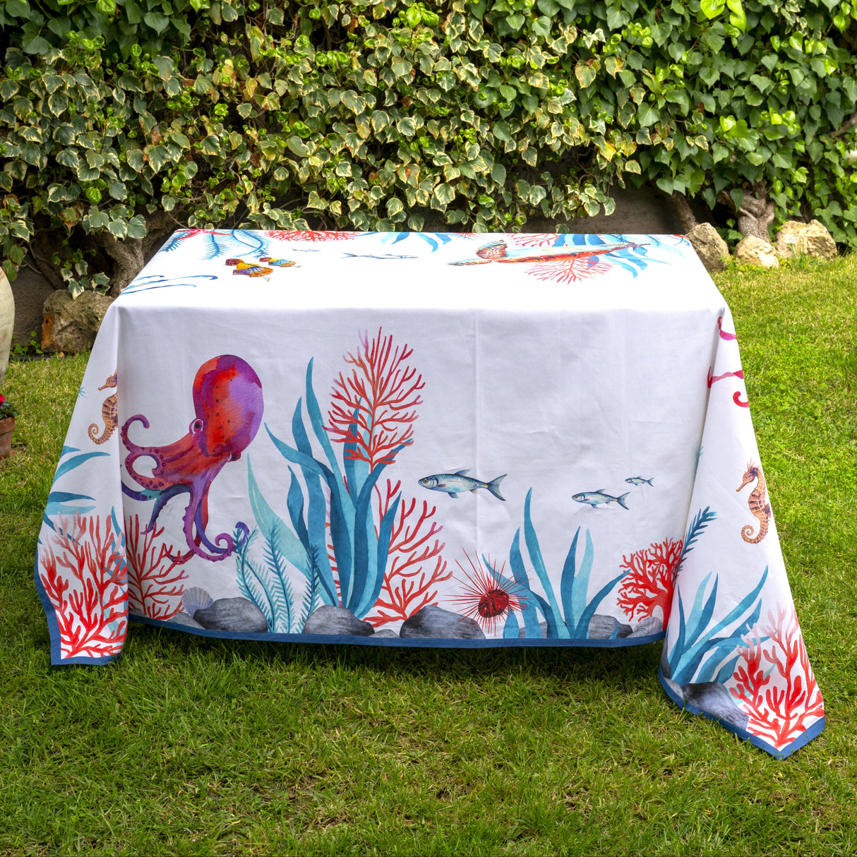 Tovaglia in Puro Cotone - Fondale Marino