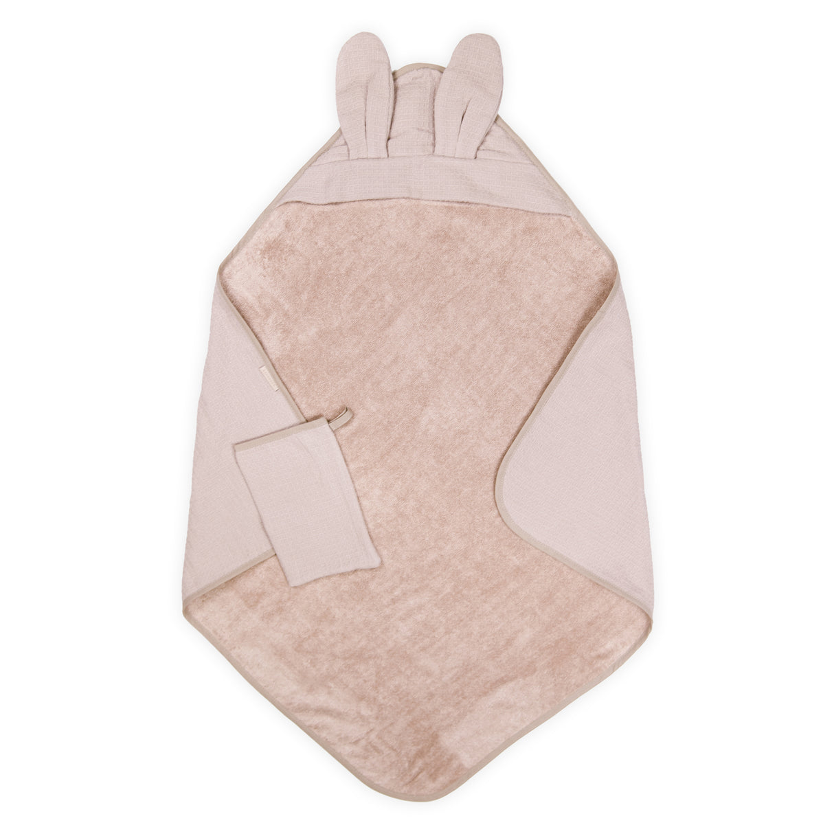 Set Asciugamano Triangolo e Guantino in Bambù Organico - Waffle