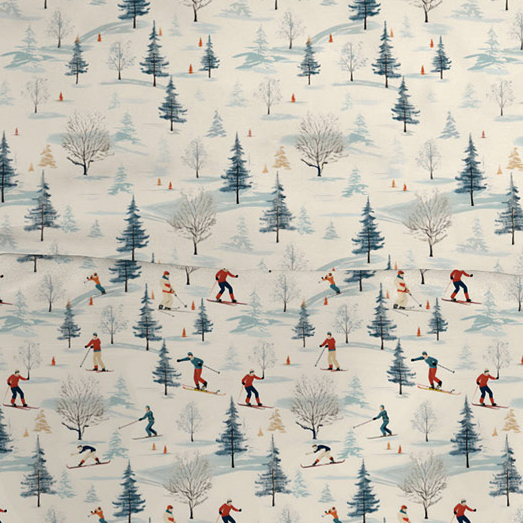 Parure Copripiumino in Percalle di Cotone Doubleface Fantasia Boschi - Vuoristo