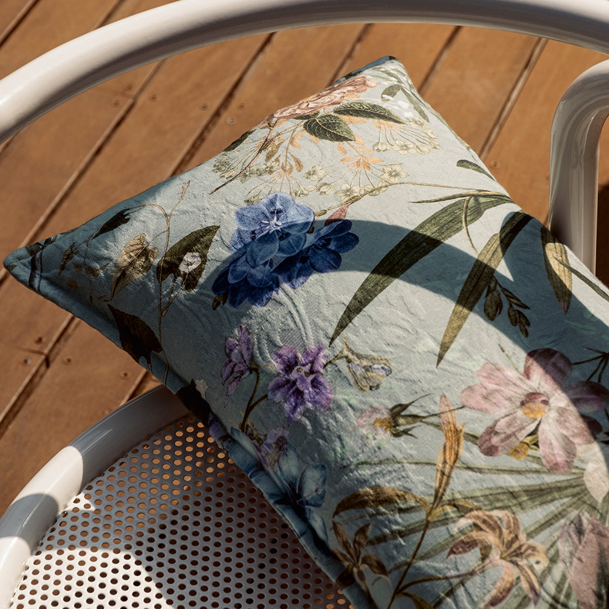 Cuscino in Piquet di Puro Cotone Stampa Floreale - Vanitas