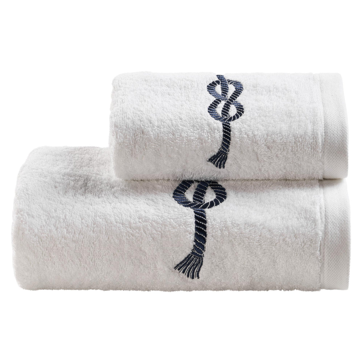 Coppia di Asciugamani in Spugna in Cotone con Ricamo - Vespucci