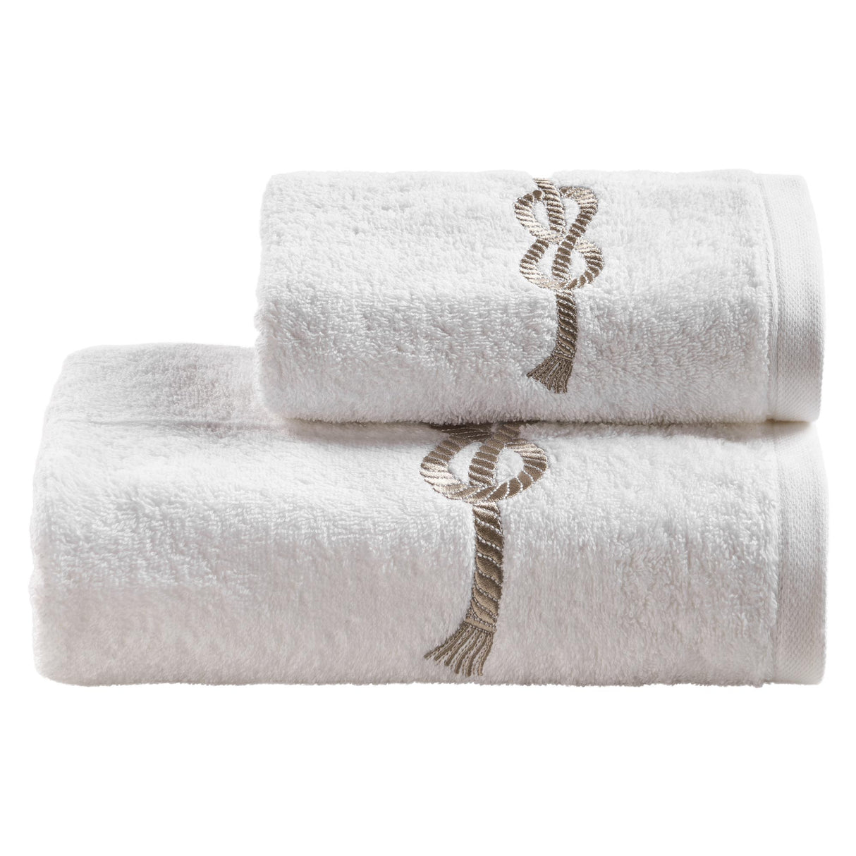 Coppia di Asciugamani in Spugna in Cotone con Ricamo - Vespucci