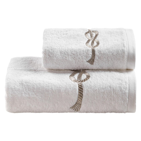 Coppia di Asciugamani in Spugna in Cotone con Ricamo - Vespucci