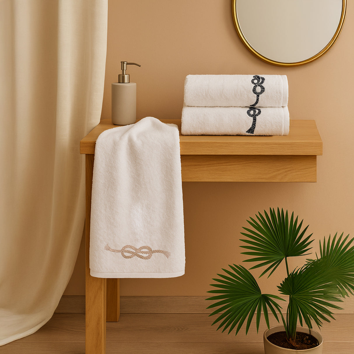 Telo da bagno in Spugna di Cotone con Ricamo - Vespucci