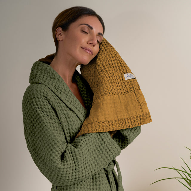 Accappatoio Scialle Nido d'Ape in puro Cotone - Jaspy