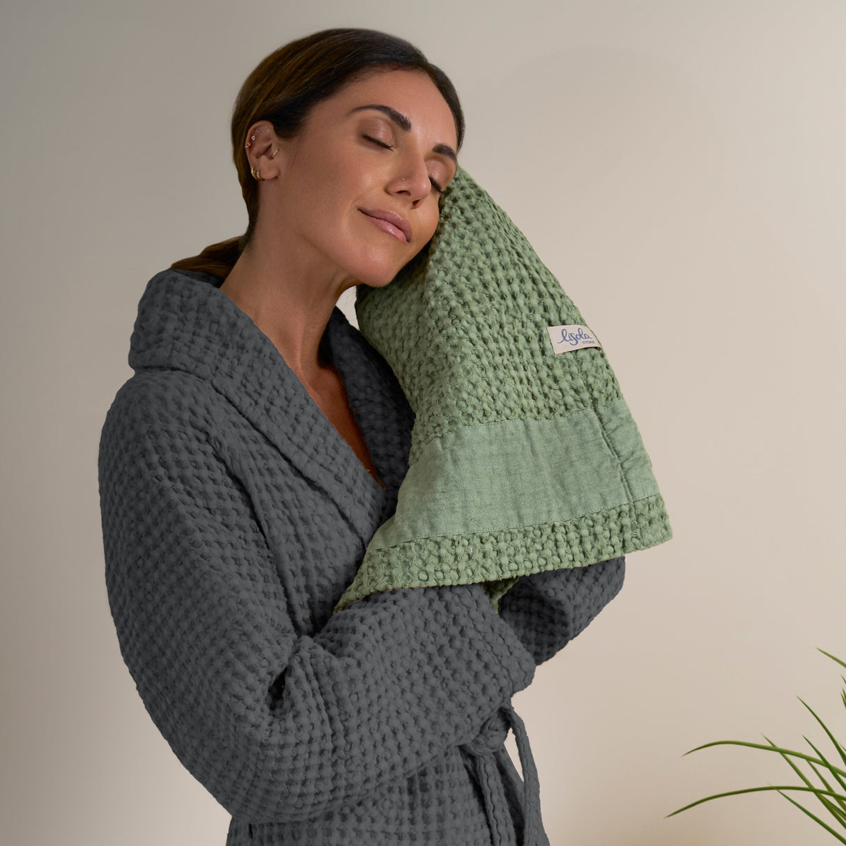 Accappatoio Scialle Nido d'Ape in puro Cotone - Jaspy