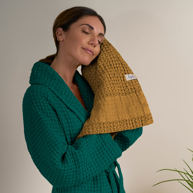 Accappatoio Scialle Nido d'Ape in puro Cotone - Jaspy